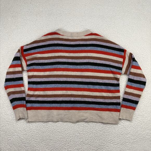 Madewell Colorful Striped Merino Wool Alpaca Sweater Womens Size Small Boxy Fit - Picture 6 of 8